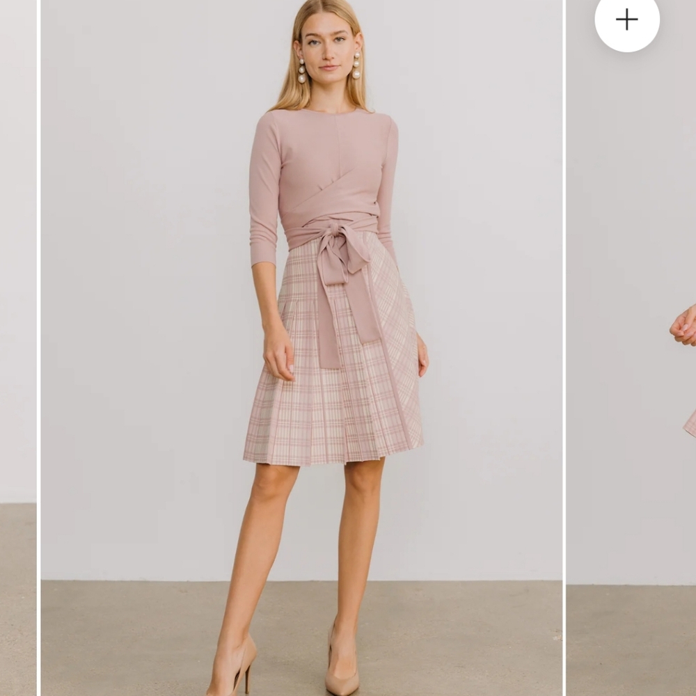 Pleated Plaid Skirt